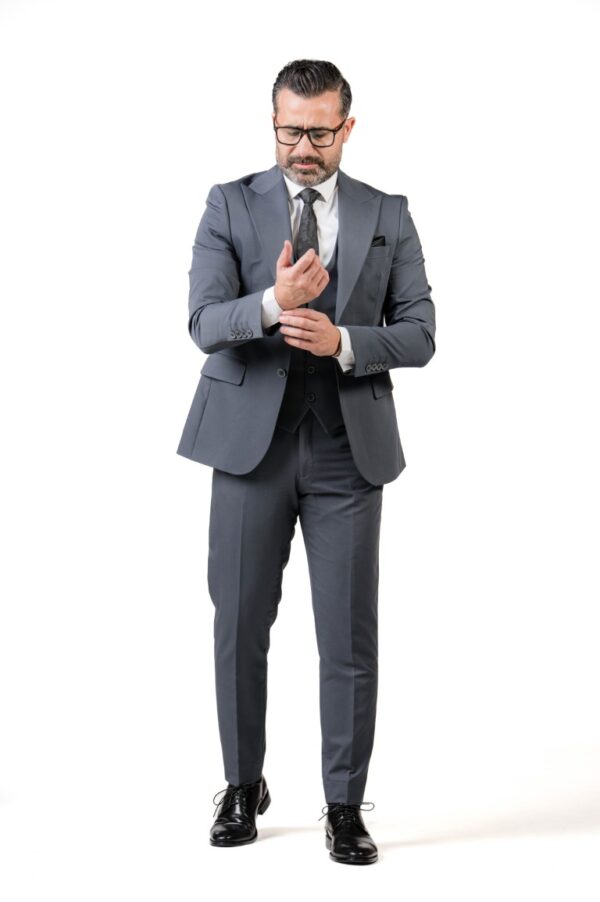 Paolo wool-blend slim suit black charcoal - Image 19
